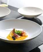 Wholesale White Ribbed Soup Plate Restaurant Dinnerware
