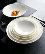 Wholesale White Ribbed Soup Plate Restaurant Dinnerware