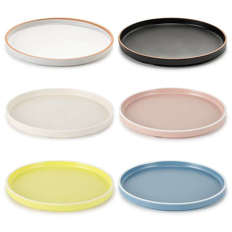 White Ceramic Plate with Lip for Restaurants