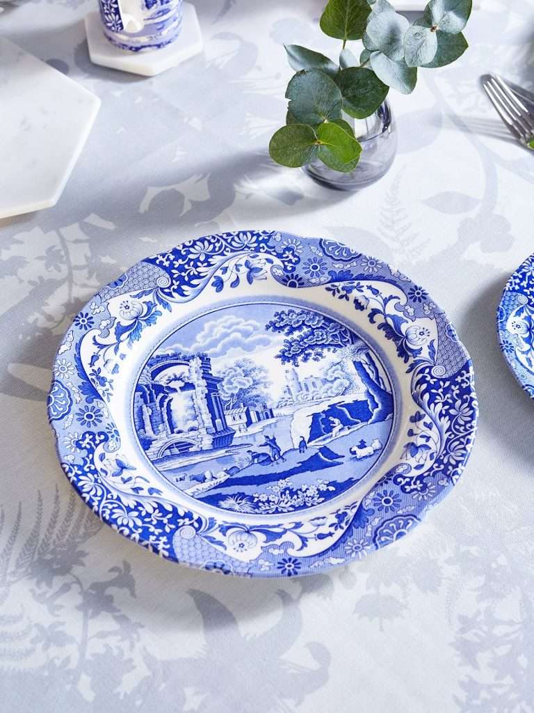 Italian Style Blue and White Ceramic Plates