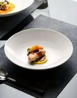Wholesale White Ribbed Soup Plate Restaurant Dinnerware