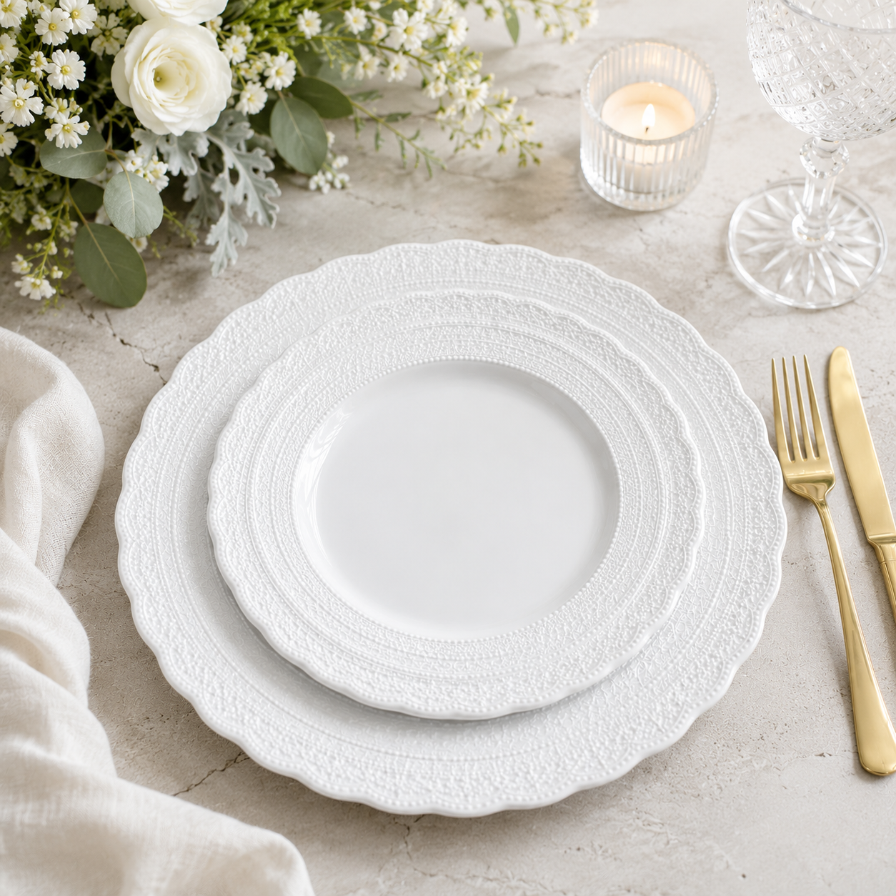 White Wedding Plates