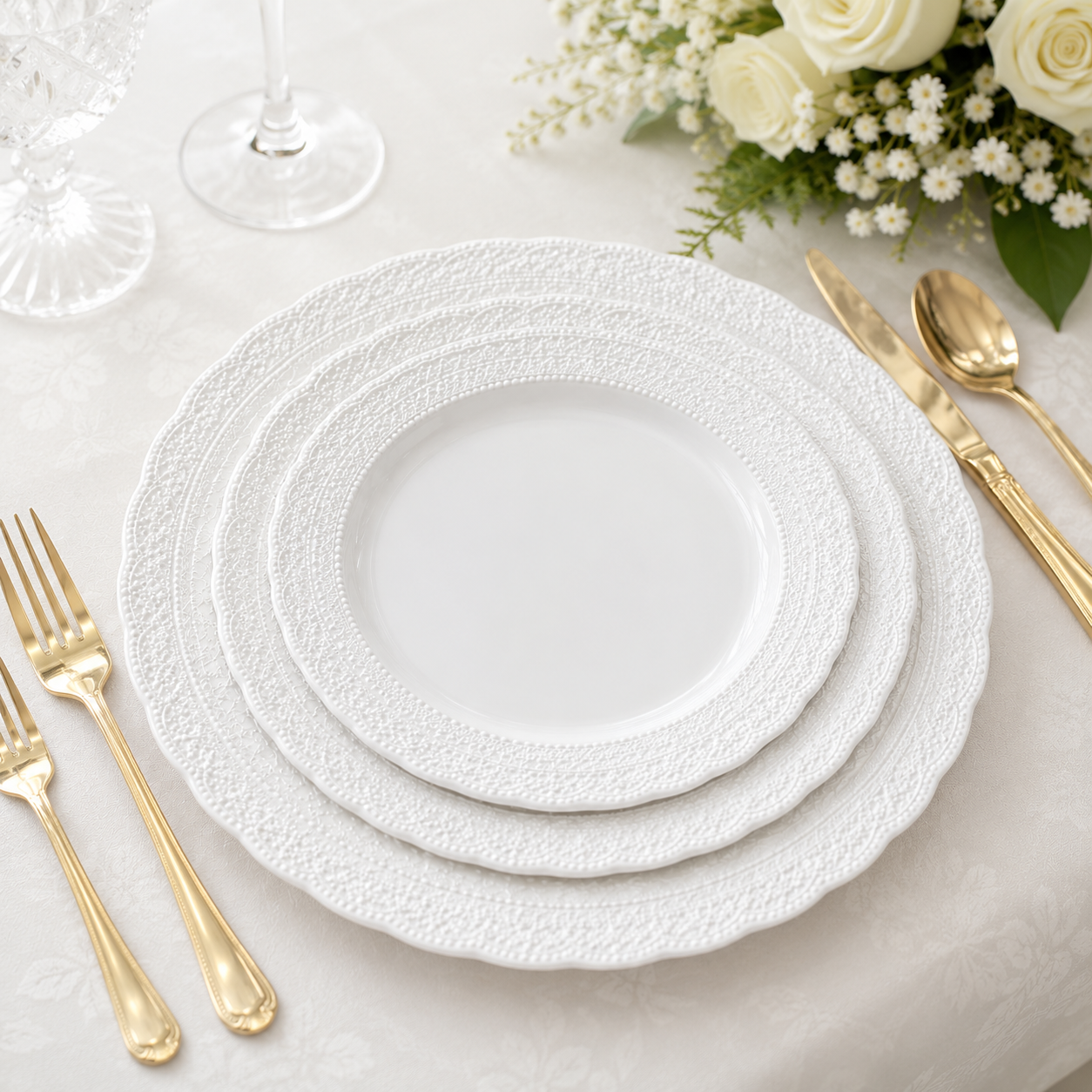 White Wedding Plates