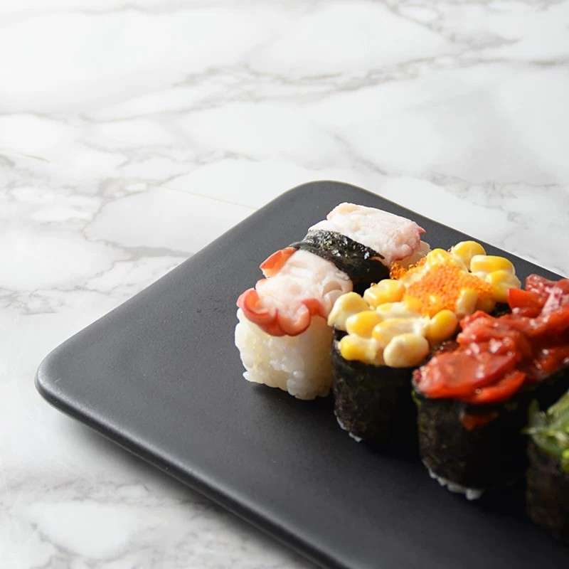 Black Square Matte Ceramic Plates