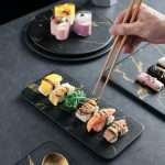 Black Ceramic Sushi Plates