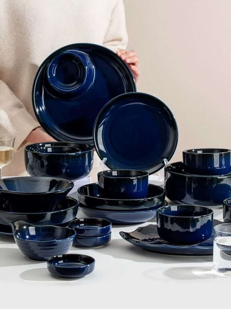 Blue Ceramic Plates Set Wholesale