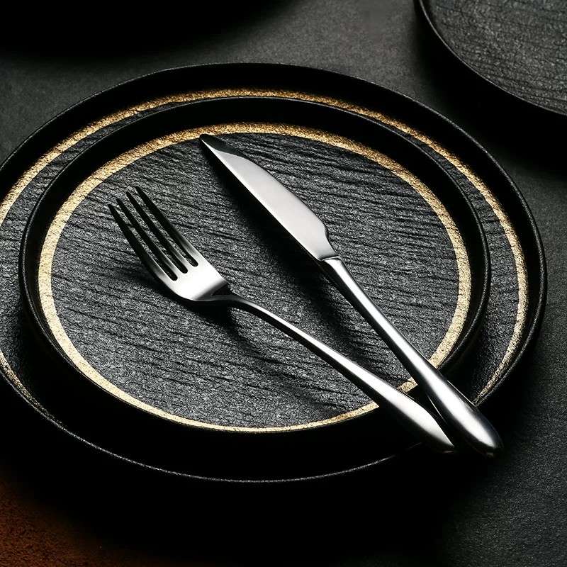 Black and Gold Ceramic Plates