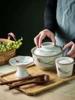 Ceramic Ramen Bowl with Chopsticks and Spoon